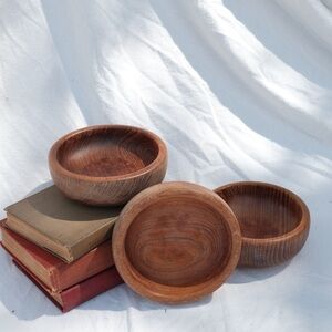 Vintage Set of Wooden Bowls
